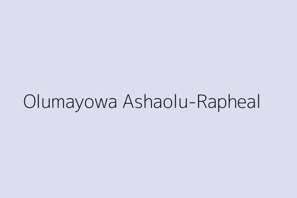 Olumayowa Ashaolu-Rapheal